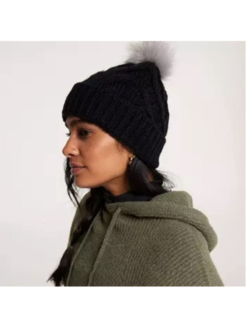 Calia cable knit pom hat